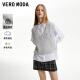 VEROMODA针织衫2023新款高街时髦马甲衬衫长袖上衣女 S69浅灰色加花色 165/84A/M