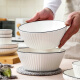 裕行碗具套装釉下彩日式大碗拉面碗大号汤碗泡面碗8英寸汤碗竖纹2只装