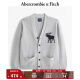 ABERCROMBIE & FITCH男装 24春新款美式时尚百搭舒适麋鹿针织毛衣开衫 357135-1 浅灰色 S (175/92A)