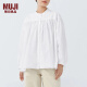 无印良品（MUJI） 女式 棉平纹 罩衫 女士衬衫衬衣内搭春款 纯棉全棉BCA91C4S 白色 M (160/84A)