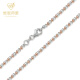 维恩典雅 正品18K金橄榄珠项链项链玫瑰金间白意大利双色钻石项链 白50cm约11.21克约2.75mm