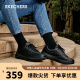 斯凯奇（SKECHERS）低帮鞋平底板鞋皮质休闲舒适男鞋 216000全黑 41