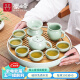 豪峰整套功夫青瓷茶具套装家用干泡台储水式陶瓷茶盘托盘茶台茶壶
