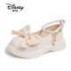 迪士尼（Disney）女童皮鞋2024夏季新款小女孩软底中大童蝴蝶结小香风玛丽珍公主鞋 白色 34码内长20.8cm