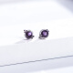 石头记（istone）合成紫水晶耳钉小圆珠S925银配饰耳环母亲节礼物