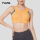 薏凡特（YVETTE）高强度前拉链运动内衣时尚撞色运动跑步健身运动文胸女E100732C19 21E浅橙色 L(80A-80D)