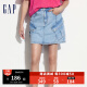 Gap女装2024夏季新款多口袋工装风水洗牛仔短裙辣妹半身裙465736 浅蓝色 170/70A(28) 亚洲尺码