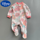 迪士尼（Disney）连袜婴儿服连体衣双向拉链款ins新生宝宝包脚哈衣睡衣带脚袜 粉色大花 9-12M(80码建议16-20斤)
