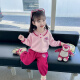 迪士尼（Disney）童装女童春装套装儿童服装小童春装运动卫衣两件套1-3女宝宝衣服 粉红色草莓熊 90尺码1~2岁【 80-90cm】
