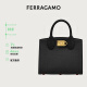 菲拉格慕(Ferragamo)  女黑色牛皮革手提包 0750036 礼物 送女友