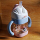 DISNEY迪士尼婴幼儿宝宝学饮鸭嘴吸管杯重力球内管奶瓶一杯三盖6-48个月 粉色单盖240ml