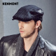 卡蒙（Kenmont）条纹毛呢帽子男冬天皮质拼接前进帽韩版时尚男帽2589 黑色 可调节(58.5cm)