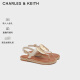 CHARLES&KEITH24夏新品平底夹趾休闲罗马沙滩凉鞋女CK1-70580228 Beige米色 38