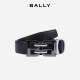 巴利（BALLY）男士板扣双面皮带腰带礼盒黑色巧克力色6238976 100cm