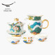 auratic国瓷永丰源  幸福和鸣 9头陶瓷茶具套装-盖碗组（4人位）