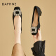 达芙妮（DAPHNE）2024春秋季新款职业单鞋女通勤黑色粗跟高跟鞋工作皮鞋子船鞋妈妈 黑色 跟高5.0cm (偏大建议小一码) 37