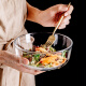 维特玛诺日式透明钢化玻璃碗套装水果蔬菜沙拉碗耐热大汤碗家用可微波 9英寸【单只】口径22.5cm