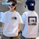 迪士尼（Disney）儿童棉质T恤夏季短袖2023新款帅气时髦中大童男童上衣T恤童装潮 白色 140cm