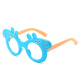 晴其儿童玩具眼镜框无镜片两岁小猪男童女童宝宝装饰眼镜卡通框架眼镜 蓝框橙腿(无镜片)