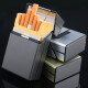 顶辉20支装烟盒硬装塑料防潮便携铝合金磁扣烟盒壳烟套香菸软包整盒 黑色光板
