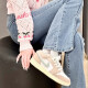 NIKE耐克aj1板鞋男女情侣夏季新款低帮舒适防滑耐磨篮球鞋子女鞋 粉白DZ5356-800（GS款） 37.5