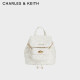 CHARLES&KEITH菱格大容量柔软多用背包双肩包包女包生日礼物CK2-60151400 Cream奶白色 S