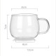 小北家小北家加厚耐热玻璃杯子透明水杯牛奶杯果汁杯茶杯炉带把手咖啡杯 360ml透明薄款（促销，约115g）