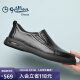 金利来（goldlion）男鞋男士休闲鞋时尚商务舒适套脚休闲皮鞋G506310110AAB-黑-40码