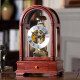 汉时（Hense)实木机械座钟客厅古典台钟欧式复古大气报时钟表创意书房艺术摆件老式坐钟HD323 椴木-国产31天机芯