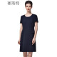 赛斯特女装新款夏季短袖中长款连衣裙 B0558 藏蓝色 AM(160/84)
