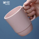 茶花 漱口杯簌 刷牙杯子 牙刷杯牙缸 洗漱杯塑料水杯 1只装 粉色