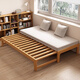 凡家实木床抽拉床小户型家用榻榻米床可伸缩折叠沙发床简约现代儿童床 原木色纯实木床+10CM椰棕床垫 内径200cm长（宽0.85-1.5米）
