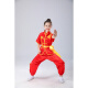 儿童武术表演服练功中国风演出训练中小学生少儿幼儿园太极衣服装 红色短袖 130cm