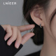 Lnieer925银黑色爱心银耳圈女夏银耳环2024新款潮小众设计高级感耳饰 S925银黑色爱心耳圈