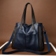 袋鼠（KANGAROO）大容量羊皮软皮大包包女2023新款潮手提包单肩女包斜挎包时尚 蓝色-送真皮卡包