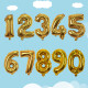 演绎生日装饰数字0-9金色铝膜气球宝宝周岁派对520求婚场景布置背景墙
