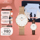 丹尼尔惠灵顿（DanielWellington）DW女表皮革表带28mm欧美简约风时尚石英表DW00100231+DW00200192