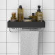 帝瑪（DIMA）浴室置三角物架免打孔卫生间壁挂太空铝厕所淋浴房收纳架黑色 30cm单层四方篮-带杆