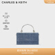 CHARLES&KEITH质感拎手提链条斜挎单肩小方包包女包生日礼物CK6-10840559-A Denim Blue深牛仔蓝色 XS