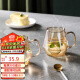唯铭诺（WEIMINGNUO）创意钻石耐高温玻璃杯家用喝茶杯子带把水杯男女琥珀色350ML两只