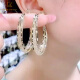 CHOMEL KINSEY 韩式大耳圈女高级感925银针耳环高级感轻奢设计感情人节520礼物 金色椭圆圈耳环