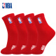 NBA本命年大红色袜子男结婚喜庆新年龙年鸿运过年中筒运动棉袜4双