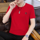 沧狮夏季男士莫代尔短袖t恤圆领韩版2023年修身个性男装短袖上衣服 红色 XXXL(150-165斤)