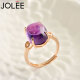 JOLEE戒指女S925银时尚轻奢紫水晶彩色宝石饰品指环送女士节日礼物