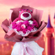 Roselita草莓熊满天星玫瑰花束鲜花速递母亲节520情人节生日礼物女送女友