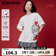 VEROMODA T恤女迪士尼米奇联名2023新款纯棉宽松植绒印花短袖女 本白色-S85 160/80A/S