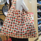 春芬 可折叠购物袋大容量便携超市环保购物袋防水布袋买菜袋子手提袋 草莓 大号 40*52cm