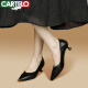 卡帝乐鳄鱼 CARTELO 职业黑色工作鞋尖头细高跟鞋 KCC-357-1 黑色3cm 38 