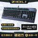 磁动力（ZIDLI） ZK5热插拔机械键盘 全键无冲发光金属加重面板 104按键有线游戏电竞键盘 ZK5PRO全黑蓝光【四周发光】光轴