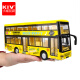 卡威（KIV）1:32合金玩具公交车男孩大号汽车儿童玩具车开门大巴公共汽车模型 卡通双层黄色